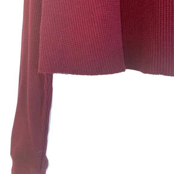 Pink Waffle Knit Raw Hem Crop Top - Picture 5 of 8